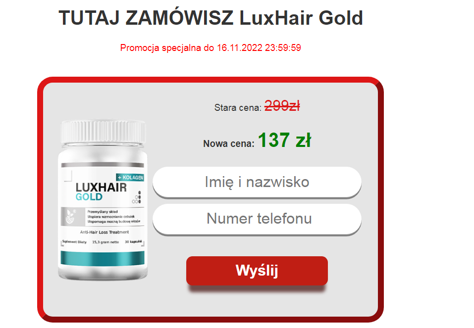 LuxHair Gold Składniki
